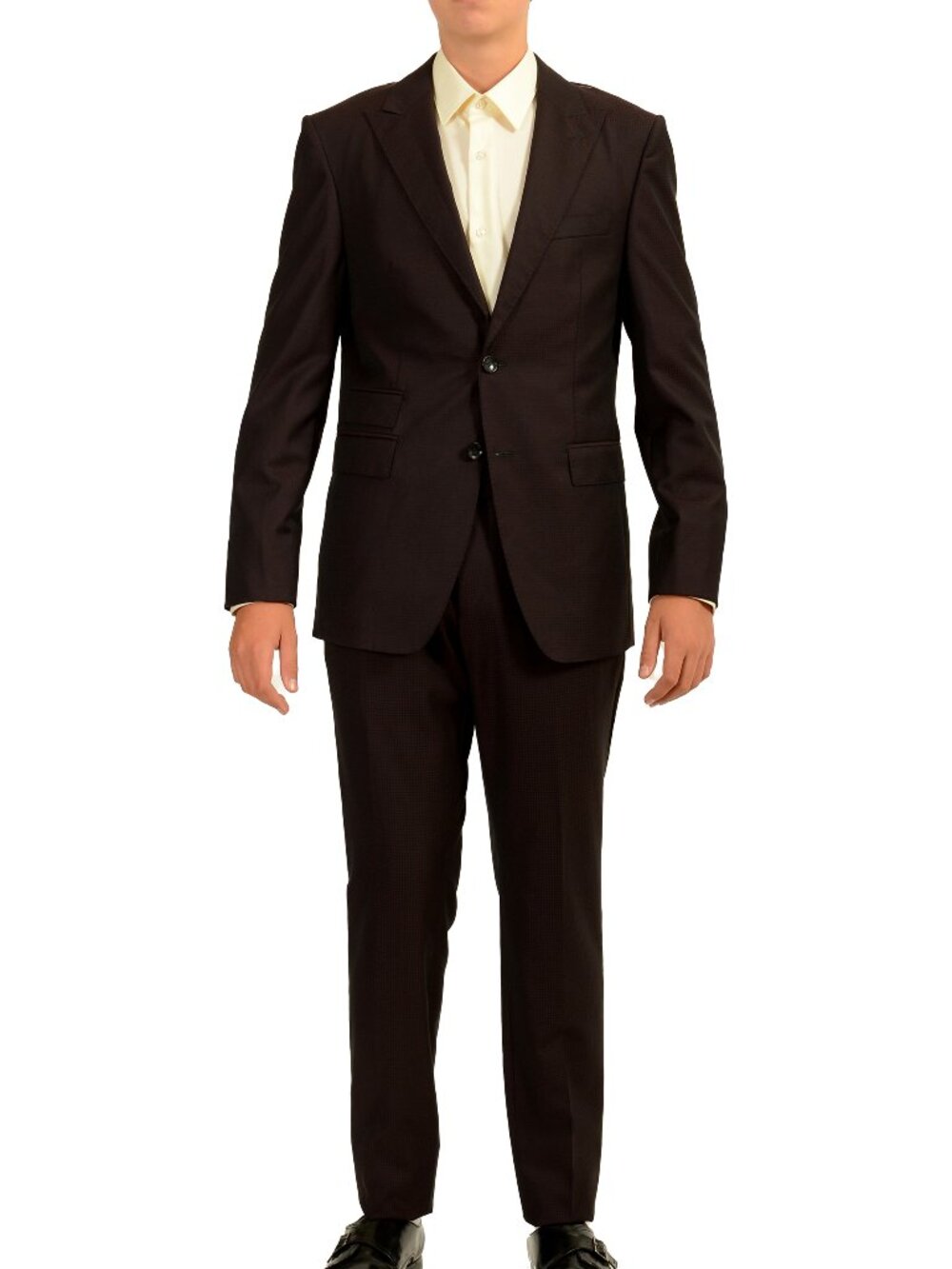 Hugo Boss Men's "T-Rouven1/Wail" Purple 100% Wool Two Button Suit US 36R IT 46R